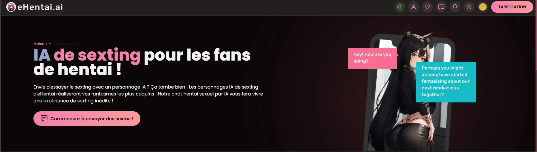 Avaliação eHentai AI — seção sexting e chat