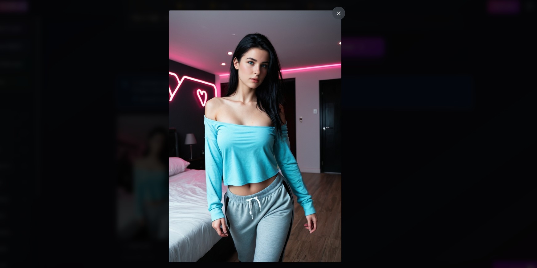 FlirtCam.AI review — exemplo de imagem gerada pelo personagem