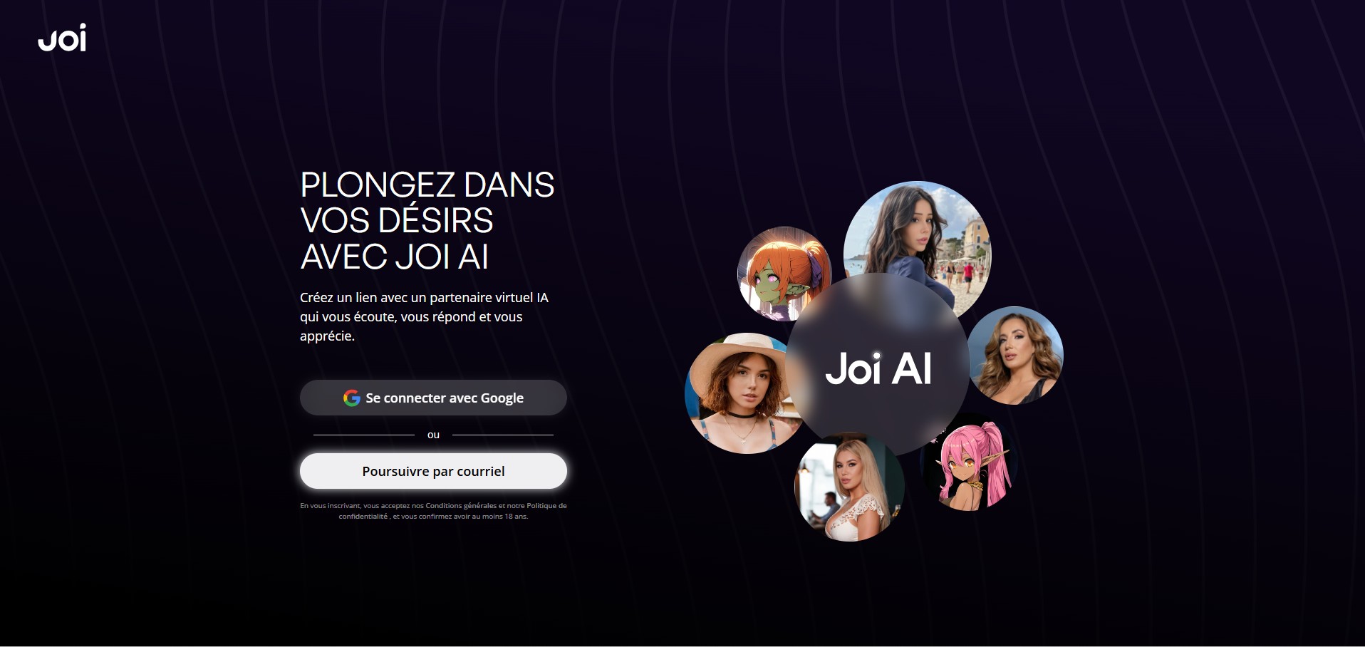 Avaliação Joi AI — interface de boas-vindas em português